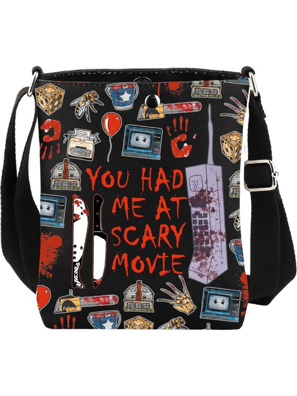 🎃Horror Merch Gifts You Had Me At Scary Movie Crossbody Bag Inspired Horror